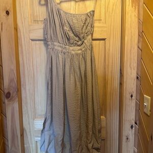 French Connection One Shoulder Tan Dress